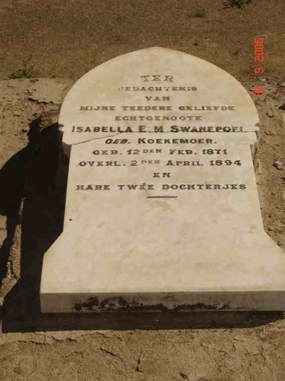 SWANEPOEL Isabella E.M. nee KOEKEMOER 1871-1894