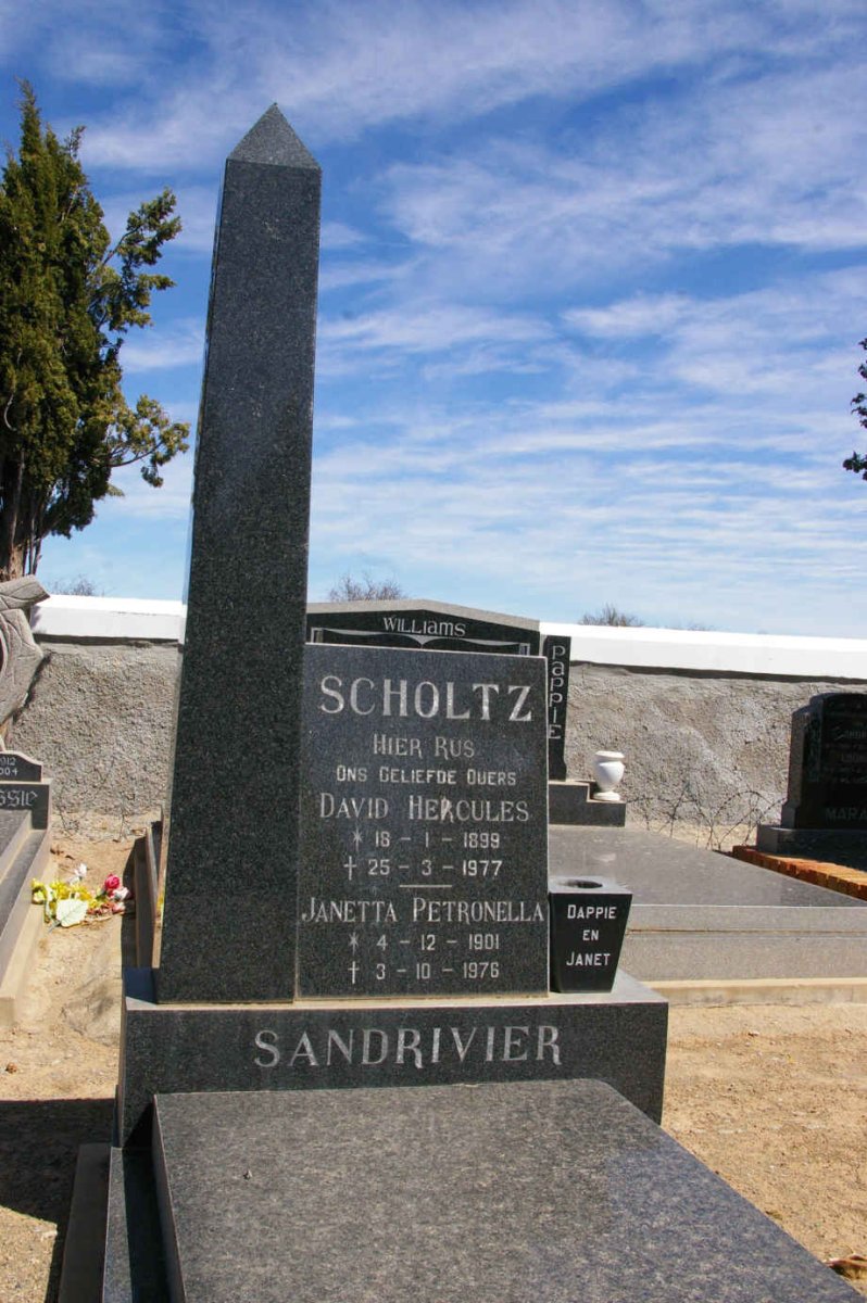 SCHOLTZ David Hercules 1899-1977 &amp; &amp; Janetta Petronella 1901-1976