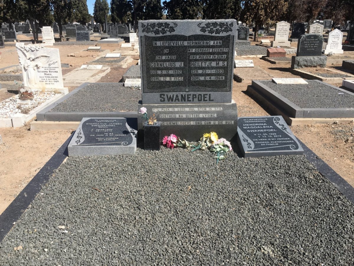 SWANEPOEL Cornelius J. 1902-1965 &amp; Heiltje M.S. 1903-1964