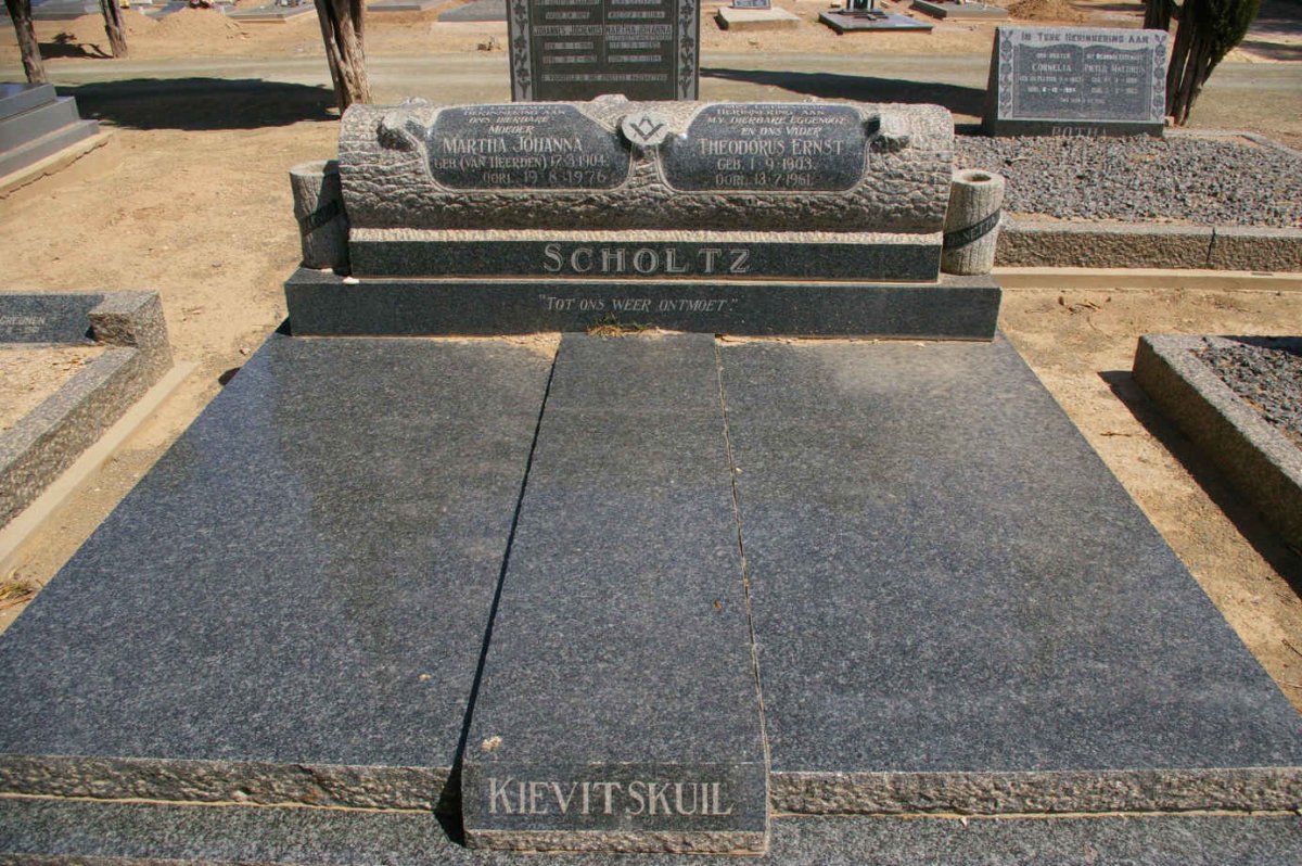 SCHOLTZ Theodorus Ernst 1903-1961 &amp; Martha Johanna VAN HEERDEN 1904-1976