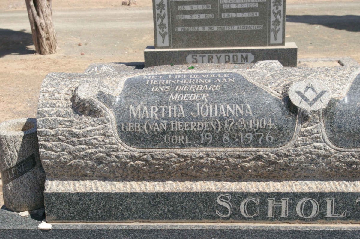 SCHOLTZ Theodorus Ernst 1903-1961 &amp; Martha Johanna VAN HEERDEN 1904-1976