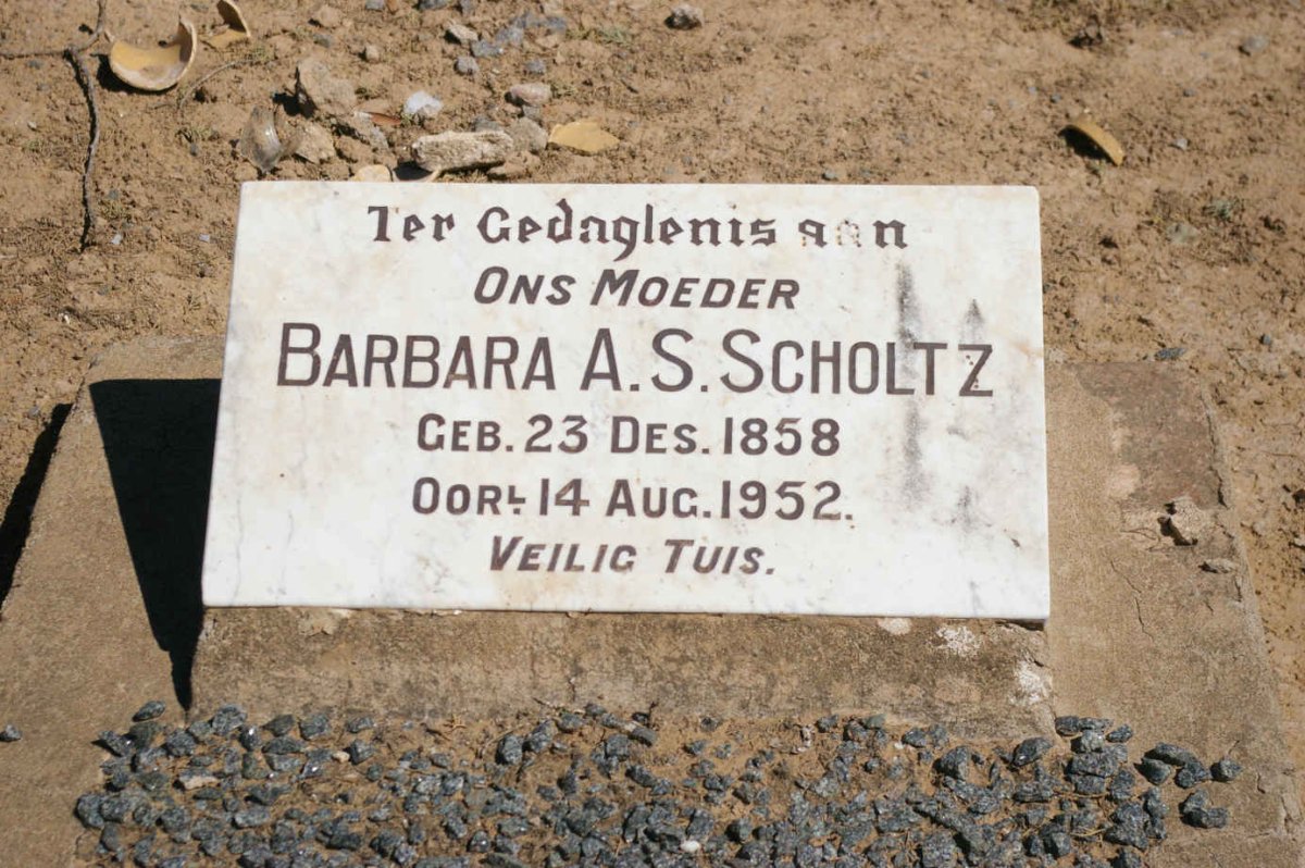 SCHOLTZ Barbara A.S. 1858-1952
