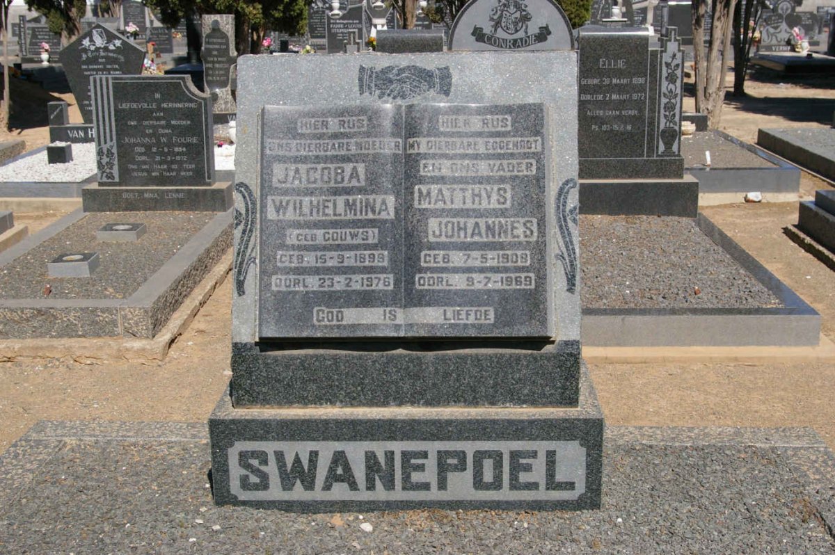 SWANEPOEL Matthys Johannes 1908-1969 &amp; Jacoba Wilhelmina GOUWS 1899-1976