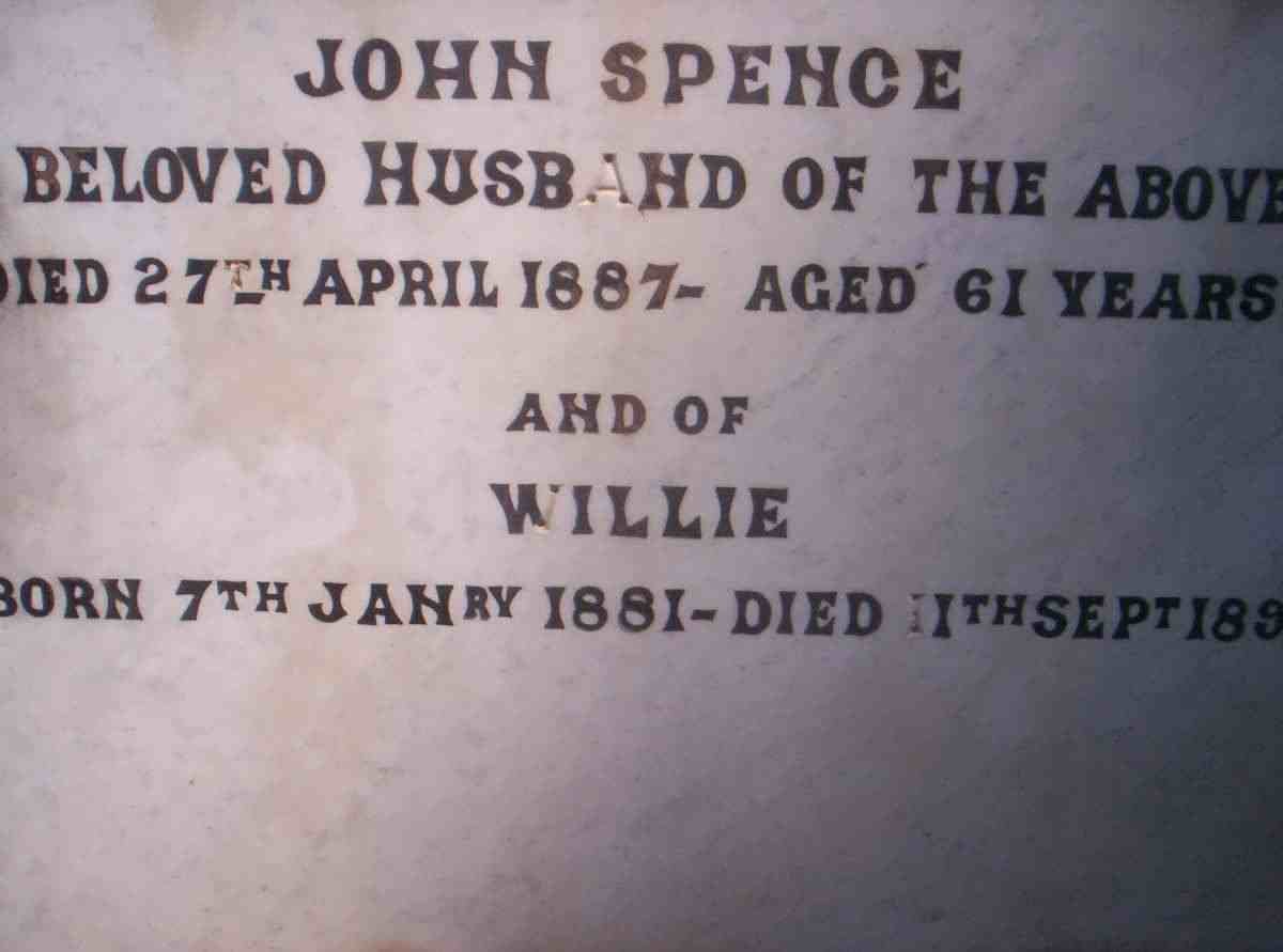 SPENCE John -1887 :: SPENCE Willie 1881-1897