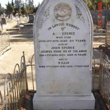SPENCE John -1887 &amp; Ann -1873 :: SPENCE Willie 1881-1897