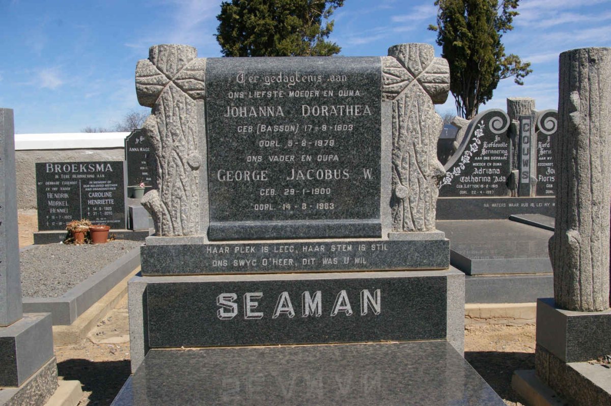 SEAMAN George Jacobus W. 1900-1983 &amp; Johanna Dorathea BASSON 1903-1979