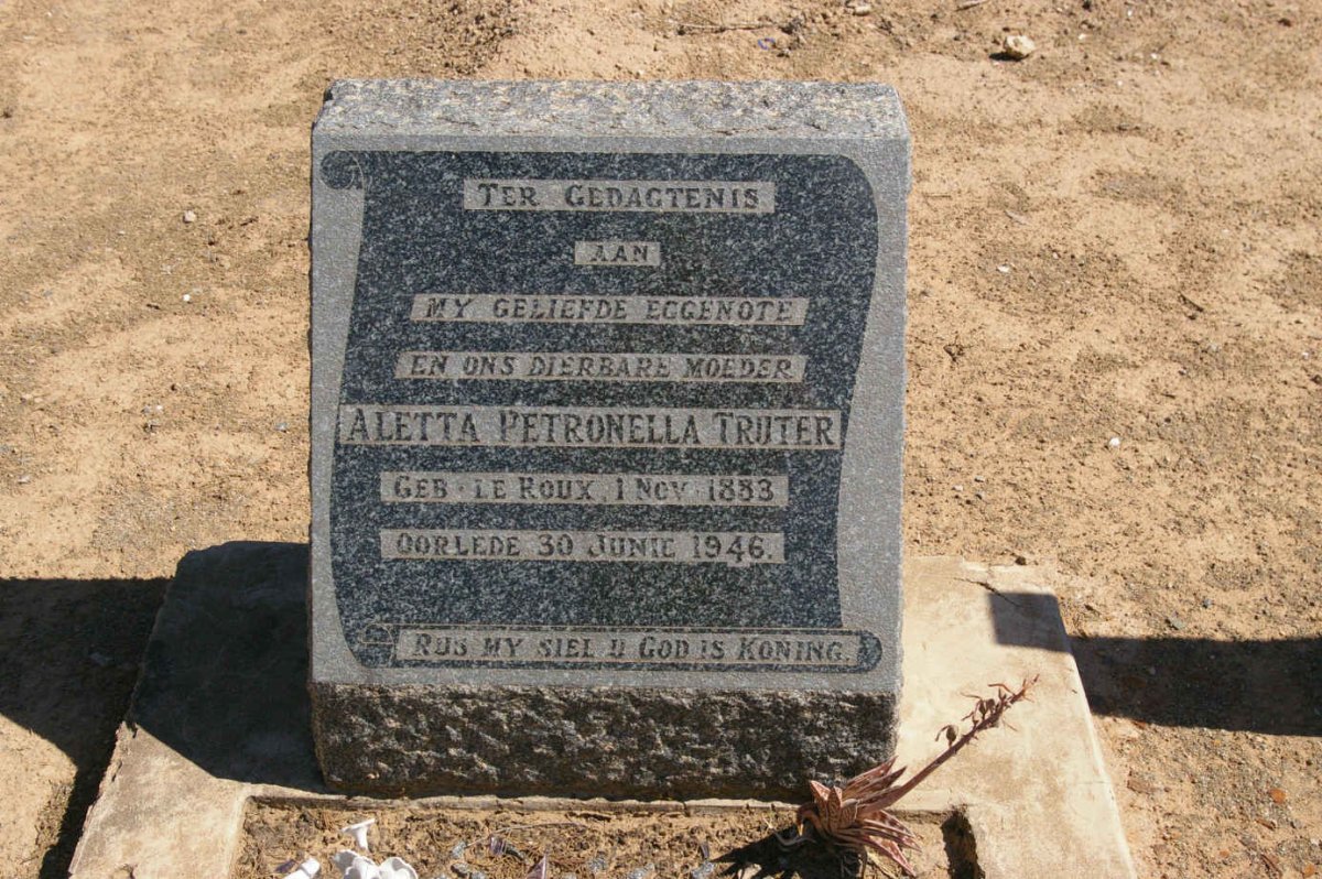 TRUTER Aletta Petronella nee LE ROUX 1883-1946