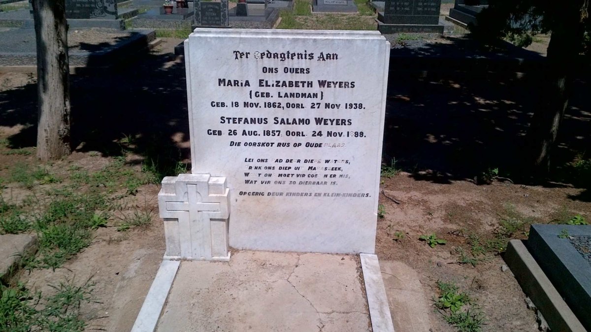 WEYERS Stefanus Salamo 1857-1898 &amp; Maria Elizabeth LANDMAN 1862-1938