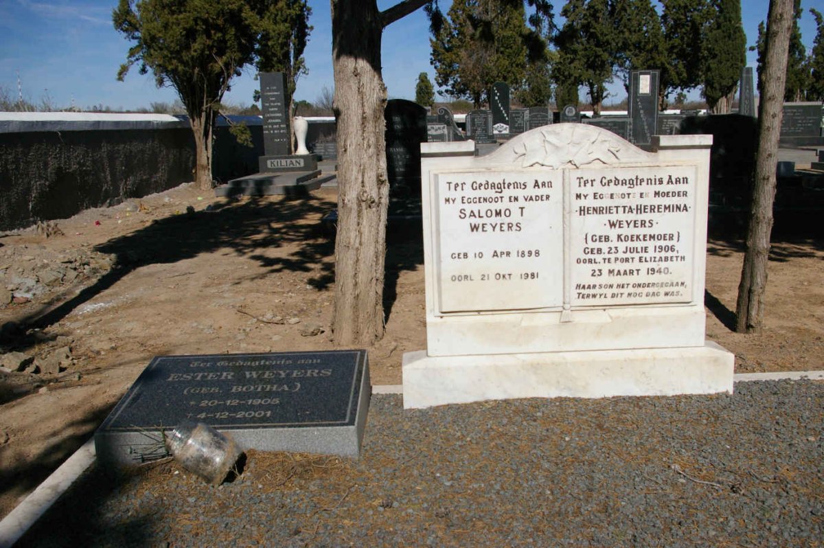 WEYERS Salomo T. 1898-1981 &amp; Henrietta Heremina KOEKEMOER 1906-1940 :: WEYERS Ester nee BOTHA 1905-2001