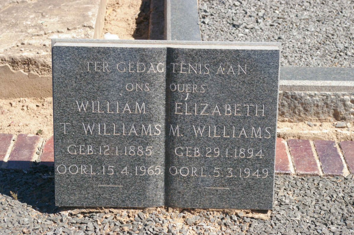 WILLIAMS William T. 1885-1965 &amp; Elizabeth M. 1894-1949