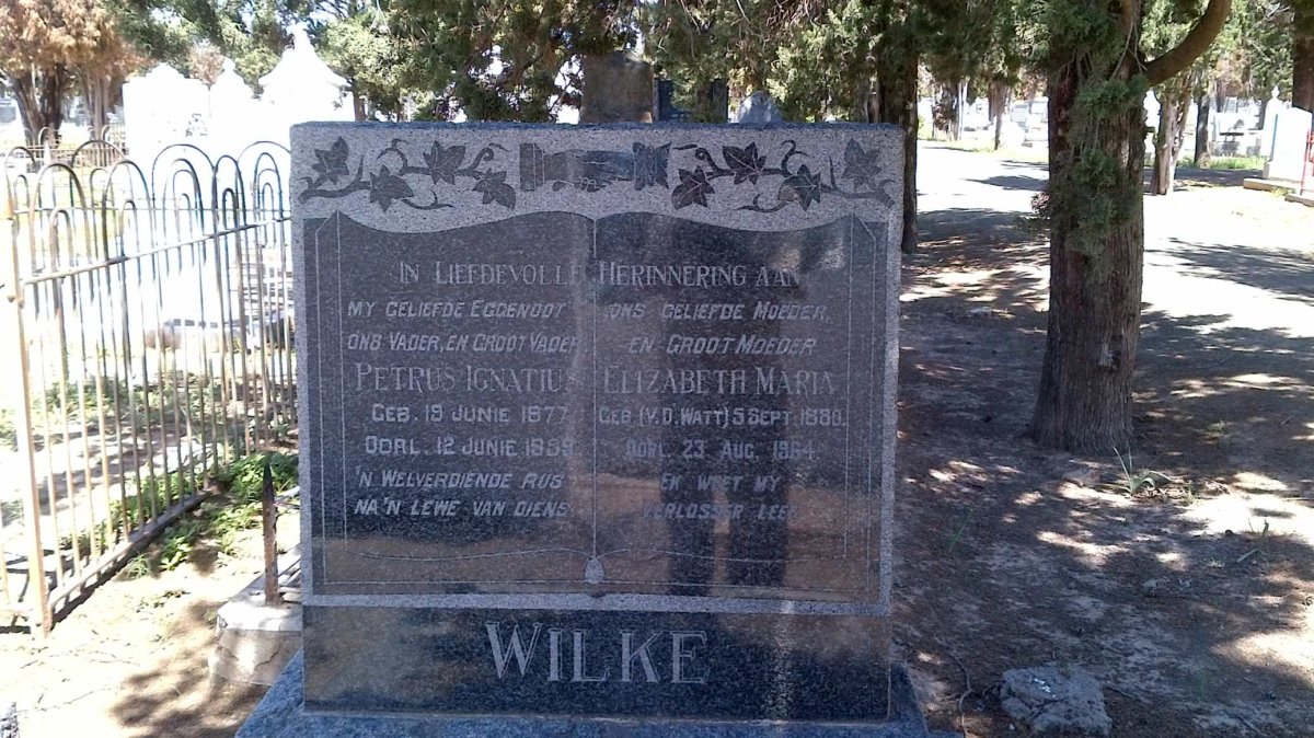 WILKE Petrus Ignatius 1877-1959 &amp; Elizabeth Maria V.D. WATT 1880-1964