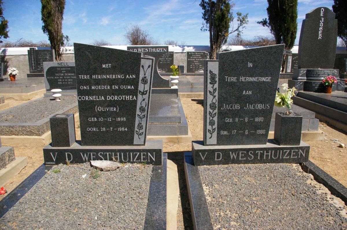 WESTHUIZEN Jacob Jacobus, v.d. 1890-1980 &amp; Cornelia Dorothea OLIVIER 1898-1984