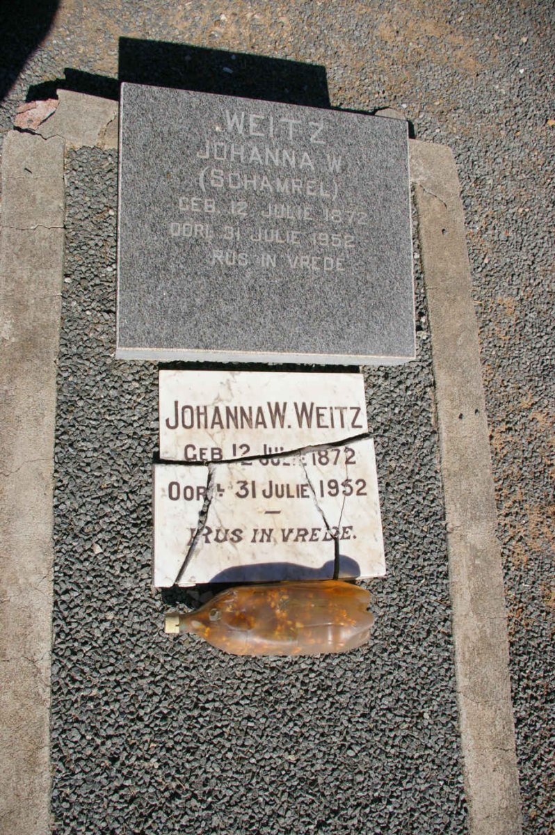 WEITZ Johanna W. nee SCHAMREL 1872-1952