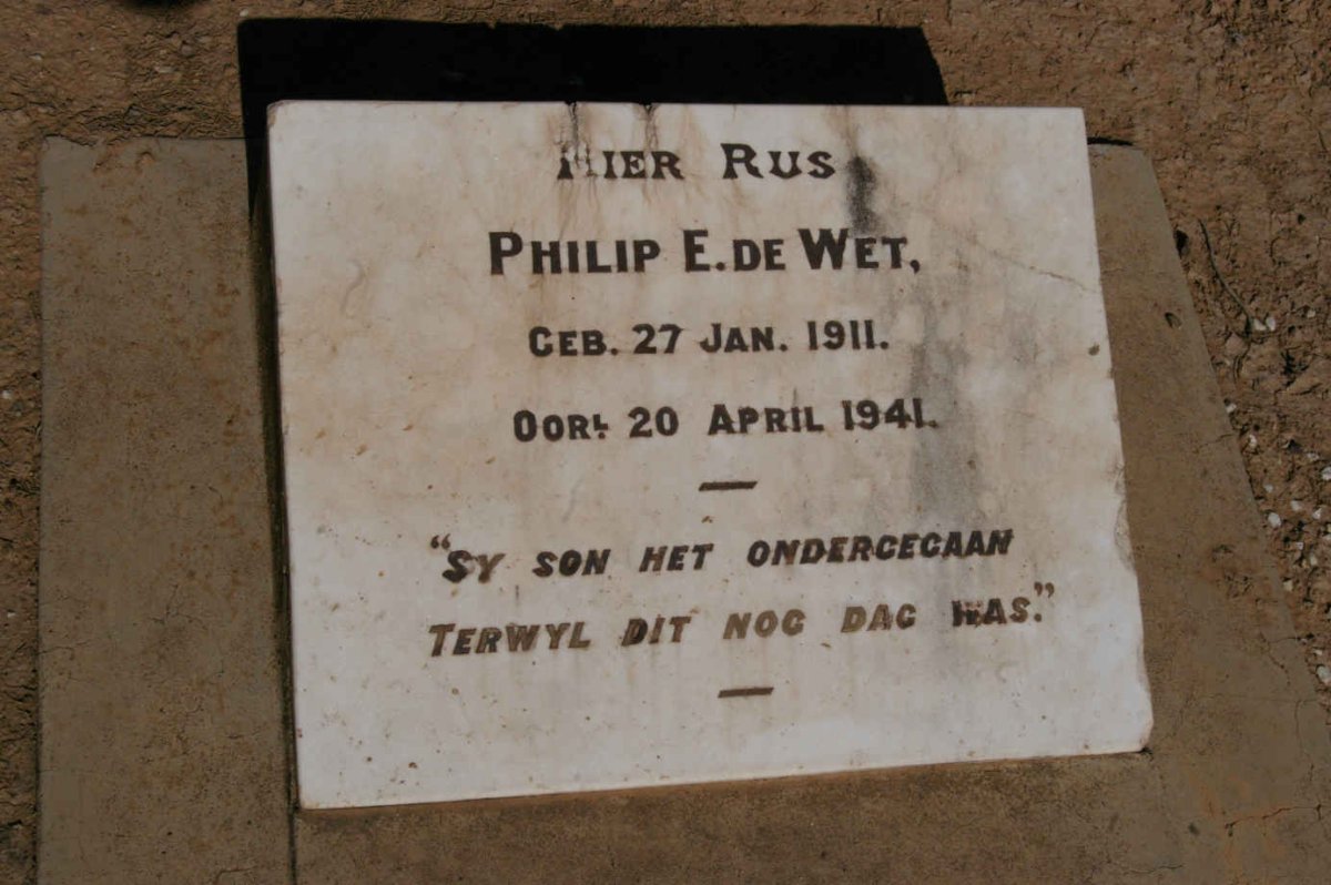 WET Philip E., de 1911-1941