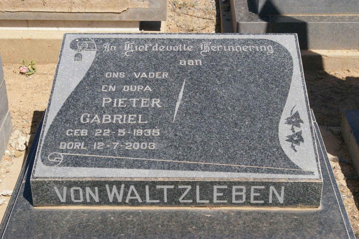 WALTZLEBEN Pieter Gabriel, von 1935-2003