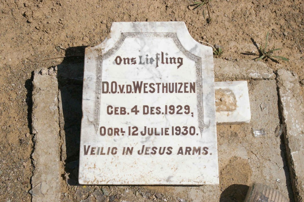 WESTHUIZEN D.O., v.d. 1929-1930