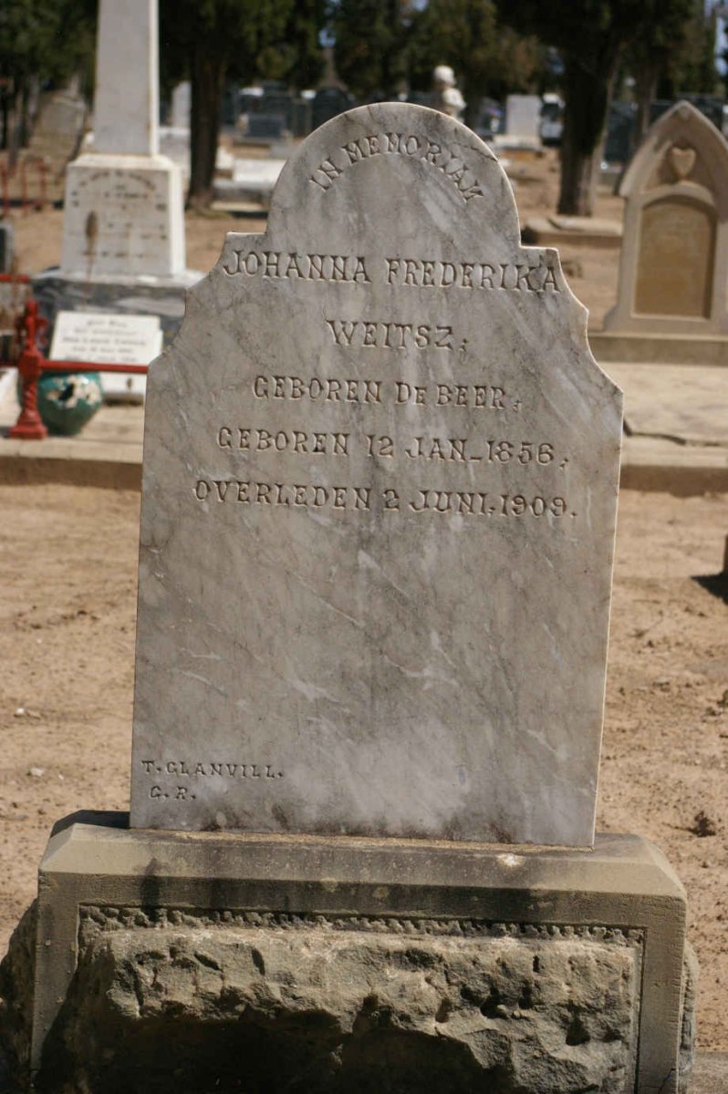 WEITSZ Johanna Frederika nee DE BEER 1856-1909