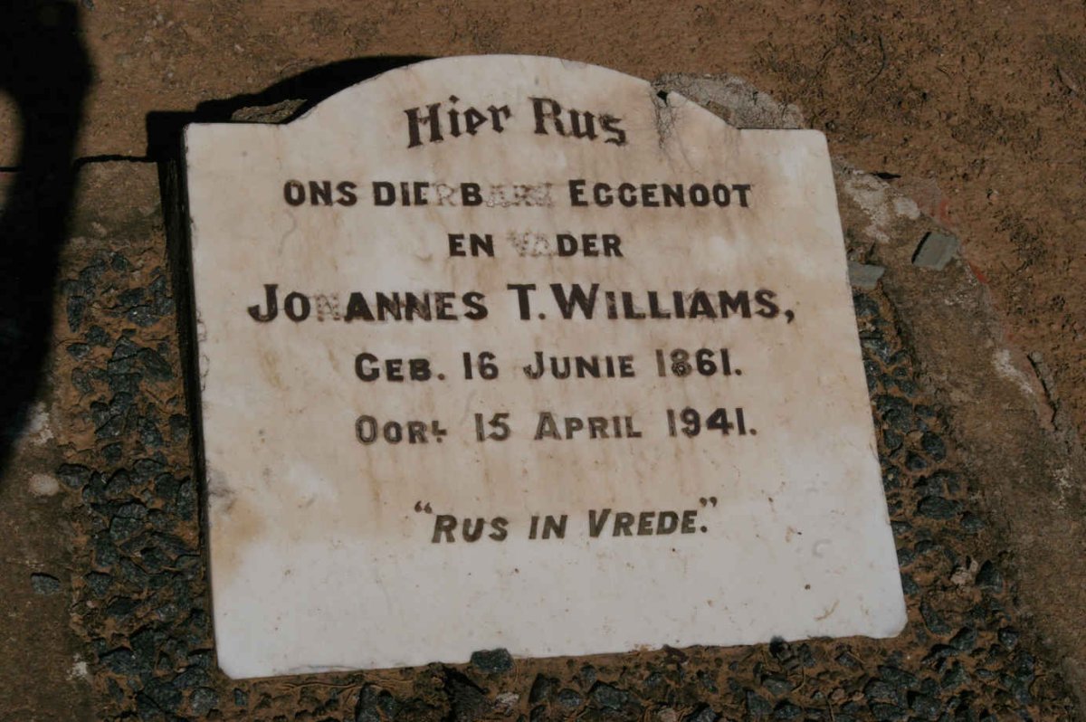 WILLIAMS Johannes T. 1861-1941