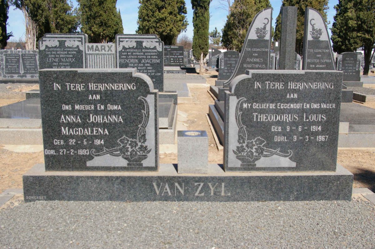 ZYL Theodorus Louis, van 1914-1967 &amp; Anna Johanna Magdalena 1914-1993