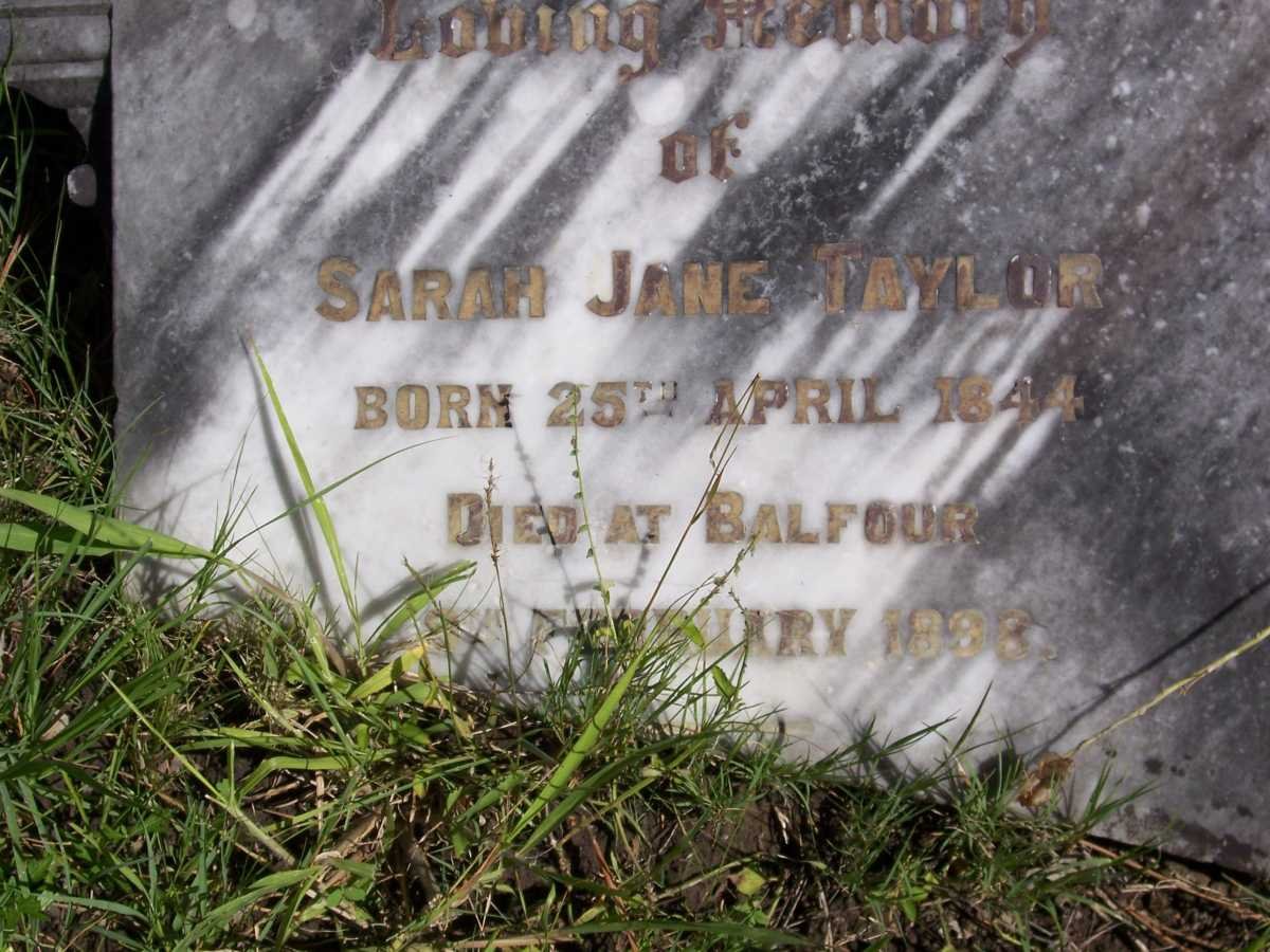 TAYLOR Sarah Jane 1844-1898