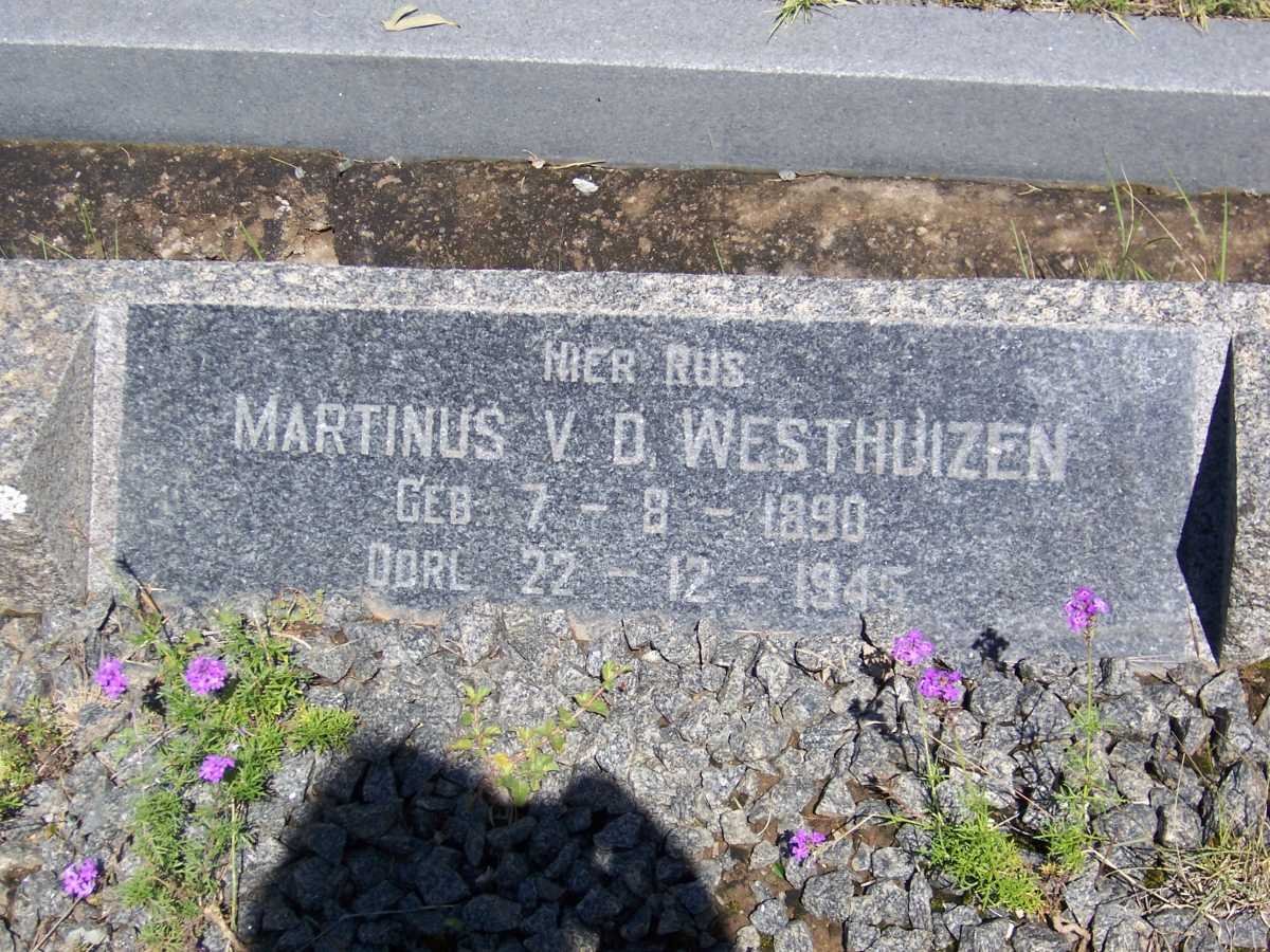 WESTHUIZEN Martinus, van der 1890-1945