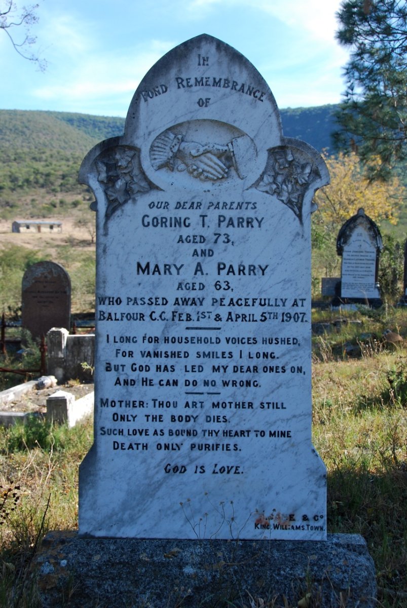 PARRY Goring T. -1907 &amp; Mary A. -1907
