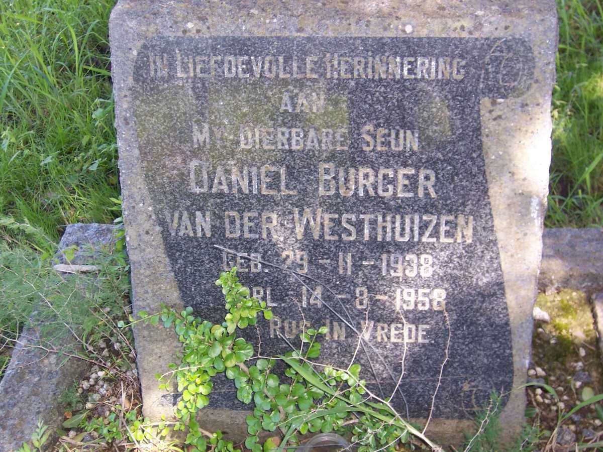 WESTHUIZEN Daniel Burger, van der 1938-1958