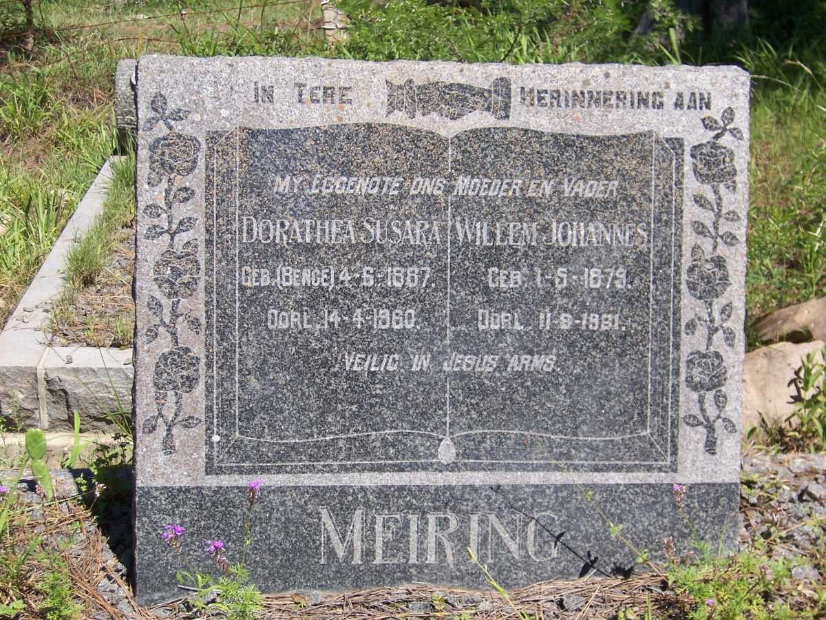 MEIRING Willem Johannes 1879-1961 &amp; Dorathea Susara BENGE 1887-1960