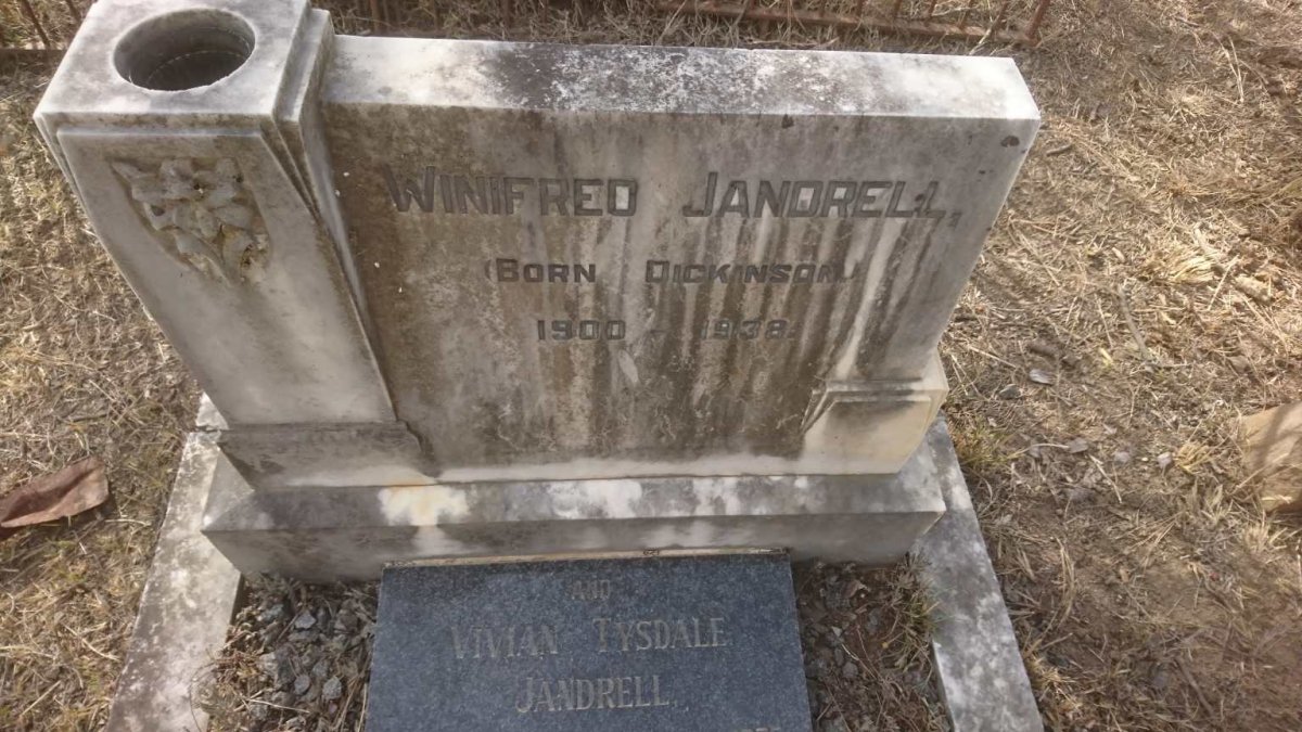 JANDRELL Vivian Tysdale 1886-1975 :: JANDRELL Winifred nee DICKINSON 1900-1938