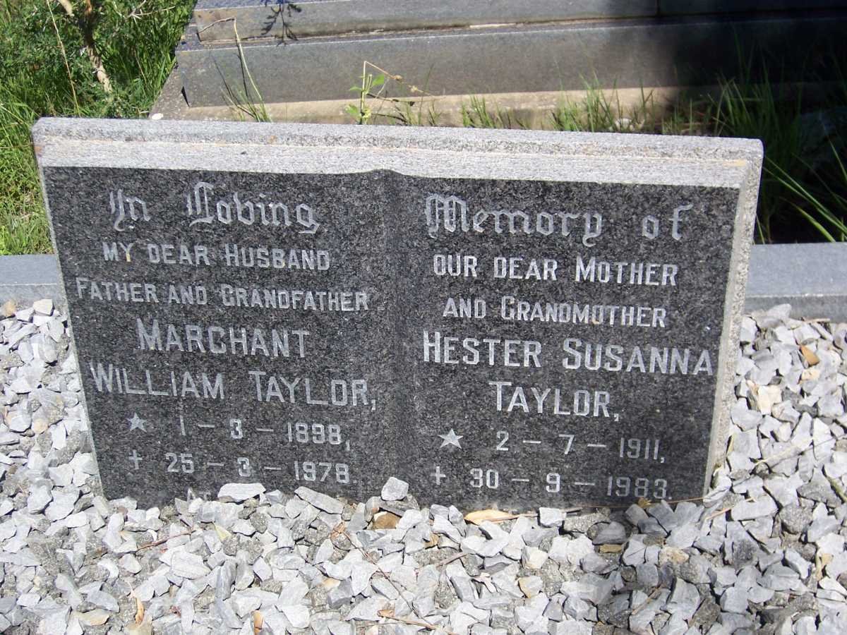 TAYLOR Marchant William 1898-1978 &amp; Hester Susanna 1911-1983