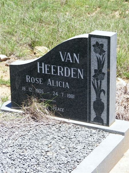 HEERDEN Rose Alicia, van 1905-1981