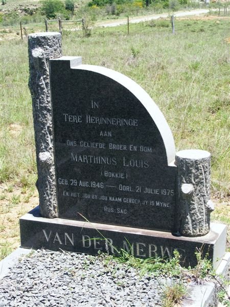 MERWE Marthinus Louis, van der 1946-1975