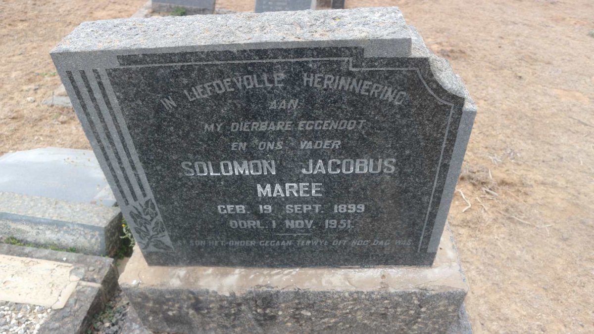MAREE Solomon Jacobus 1899-1951