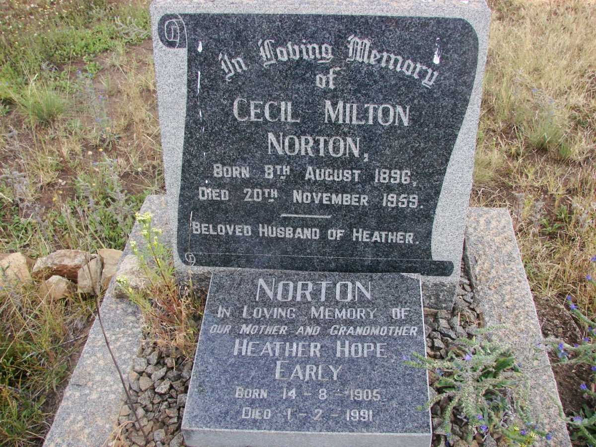 NORTON Cecil Milton 1896-1959 &amp; Heather Hope EARLY 1905-1991