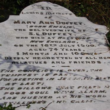 DUFFEY Mary Ann nee EMSLIE -1900