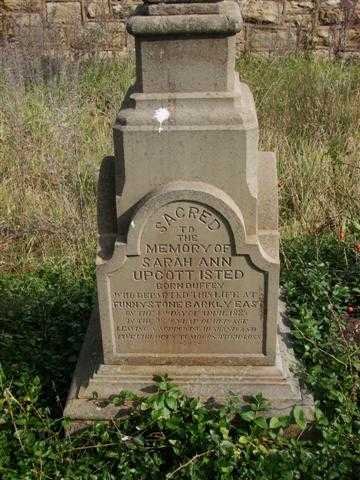 ISTED Sarah Ann Upcott nee DUFFEY -1885