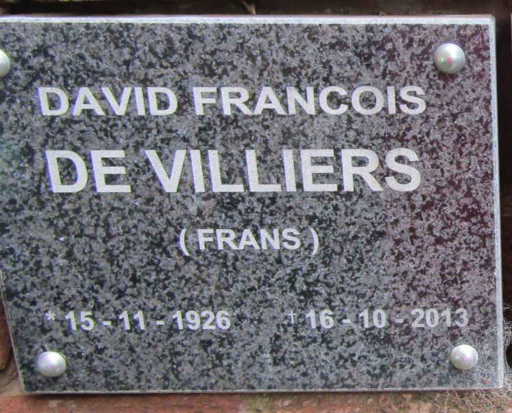 VILLERS David Francois, de 1926-2013