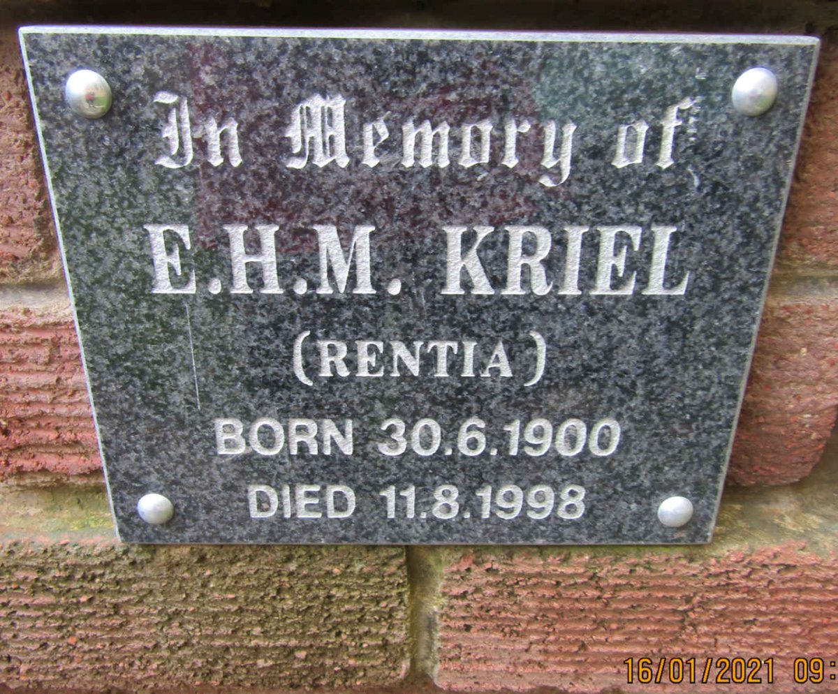 KRIEL E.H.M. 1900-1998