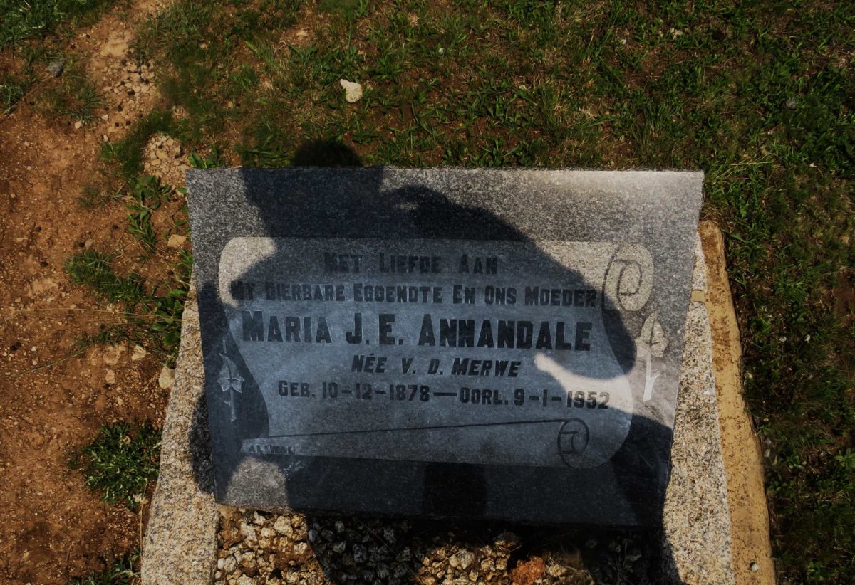 ANNANDALE Maria J.E. nee V.D. MERWE 1878-1952