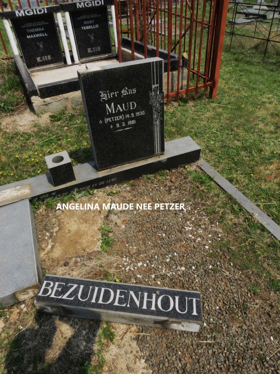 BEZUIDENHOUT Angelina Maud nee PETZER 1930-1981