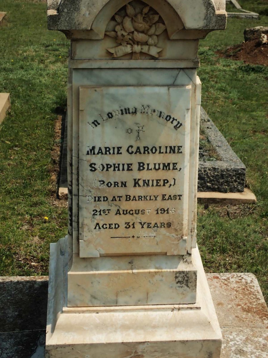 BLUME Marie Caroline Sophie nee KNIEP -1916