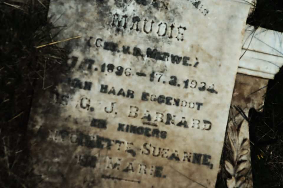 BARNARD Maudie nee v.d. MERWE 1896-1934