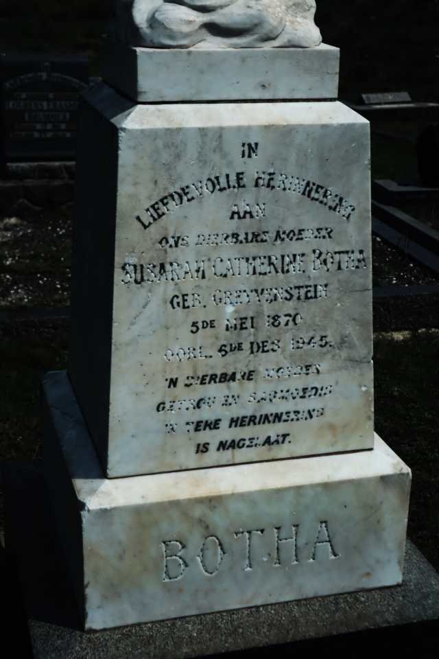 BOTHA Susarah Catherine nee GREYVENSTEIN 1870-1945
