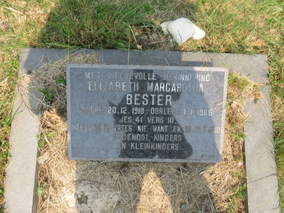 BESTER Elizabeth Margaretha 1918-1986