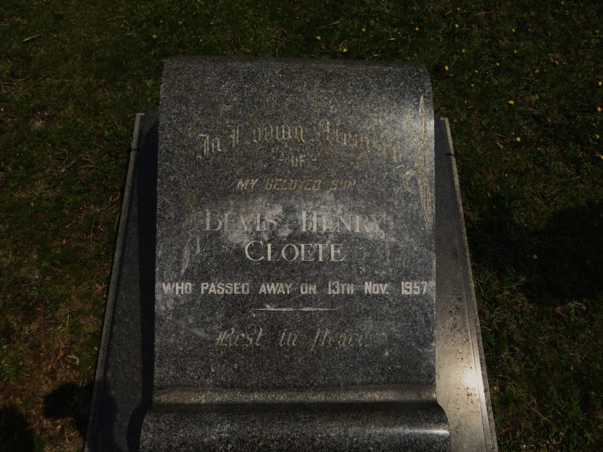 CLOETE Lewis Henry -1957