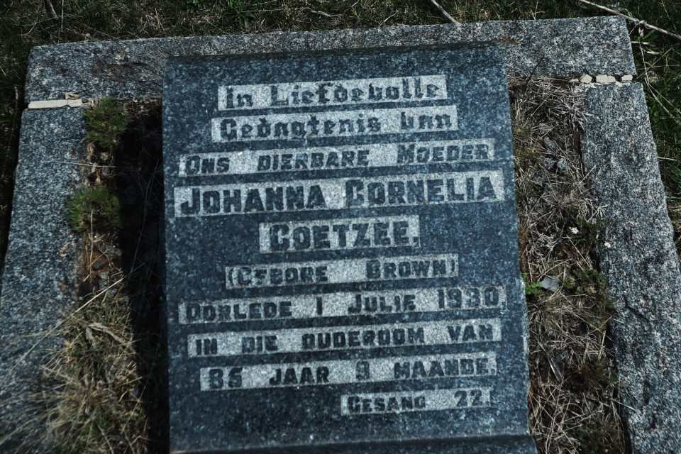COETZEE Johanna Cornelia nee BROWN -1930