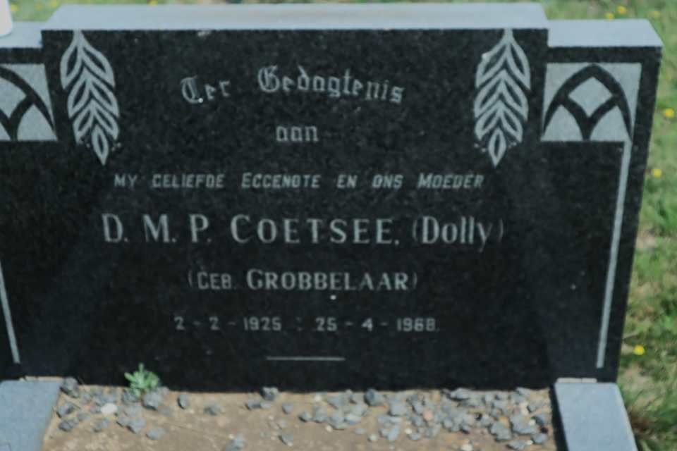 COETSEE D.M.P. nee GROBBELAAR 1925-1968