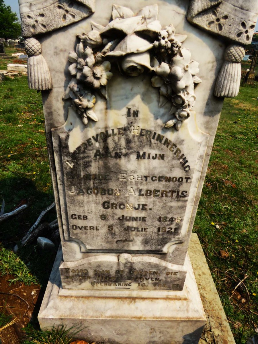 CRONJE Jacobus Albertus 1846-1921