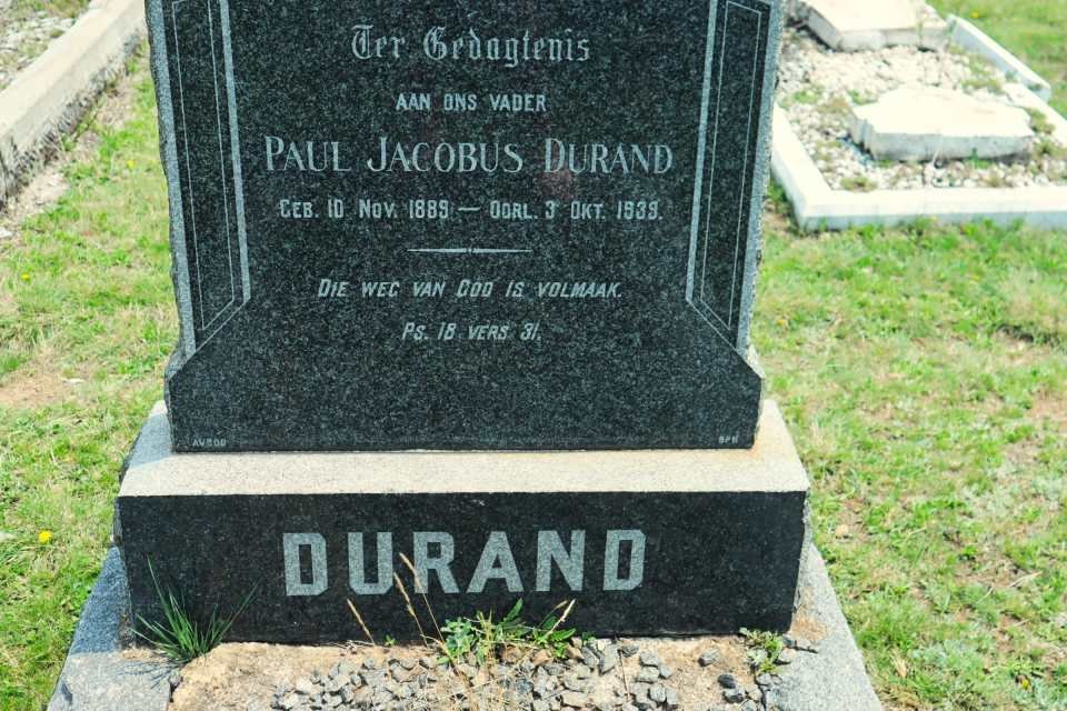 DURAND Paul Jacobus 1889-1939