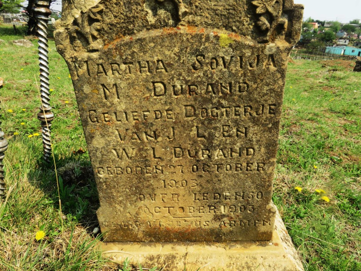 DURAND Martha Sovija 1903-1903